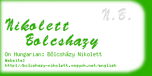 nikolett bolcshazy business card